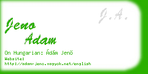 jeno adam business card