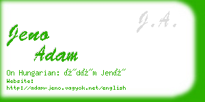jeno adam business card